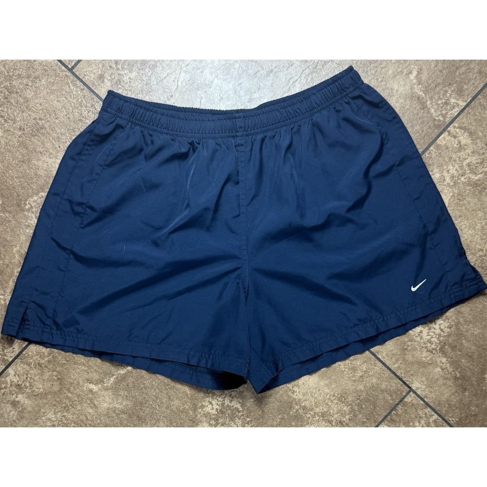 Vintage 90's Y2K Nike Nylon Running Shorts Size L Swoosh Black